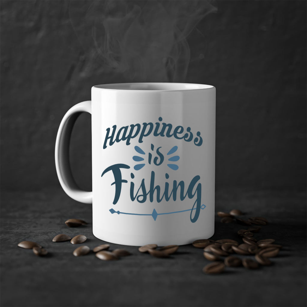 happiness is fishing 122#- fishing-Mug / Coffee Cup