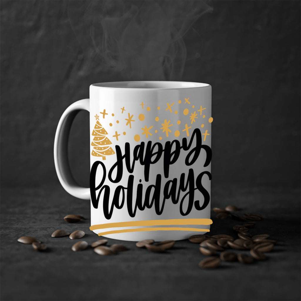 happy holidays gold 148#- christmas-Mug / Coffee Cup