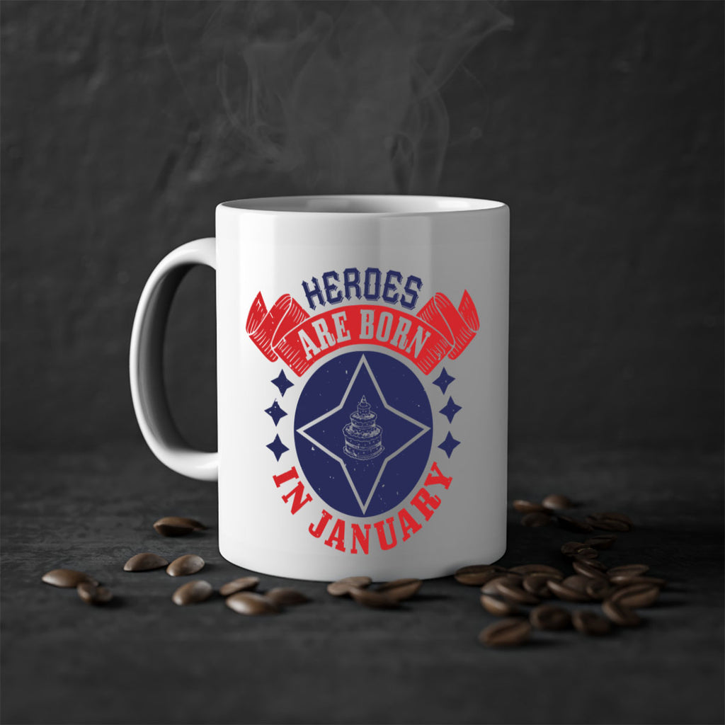 heroes are born in january Style 97#- birthday-Mug / Coffee Cup