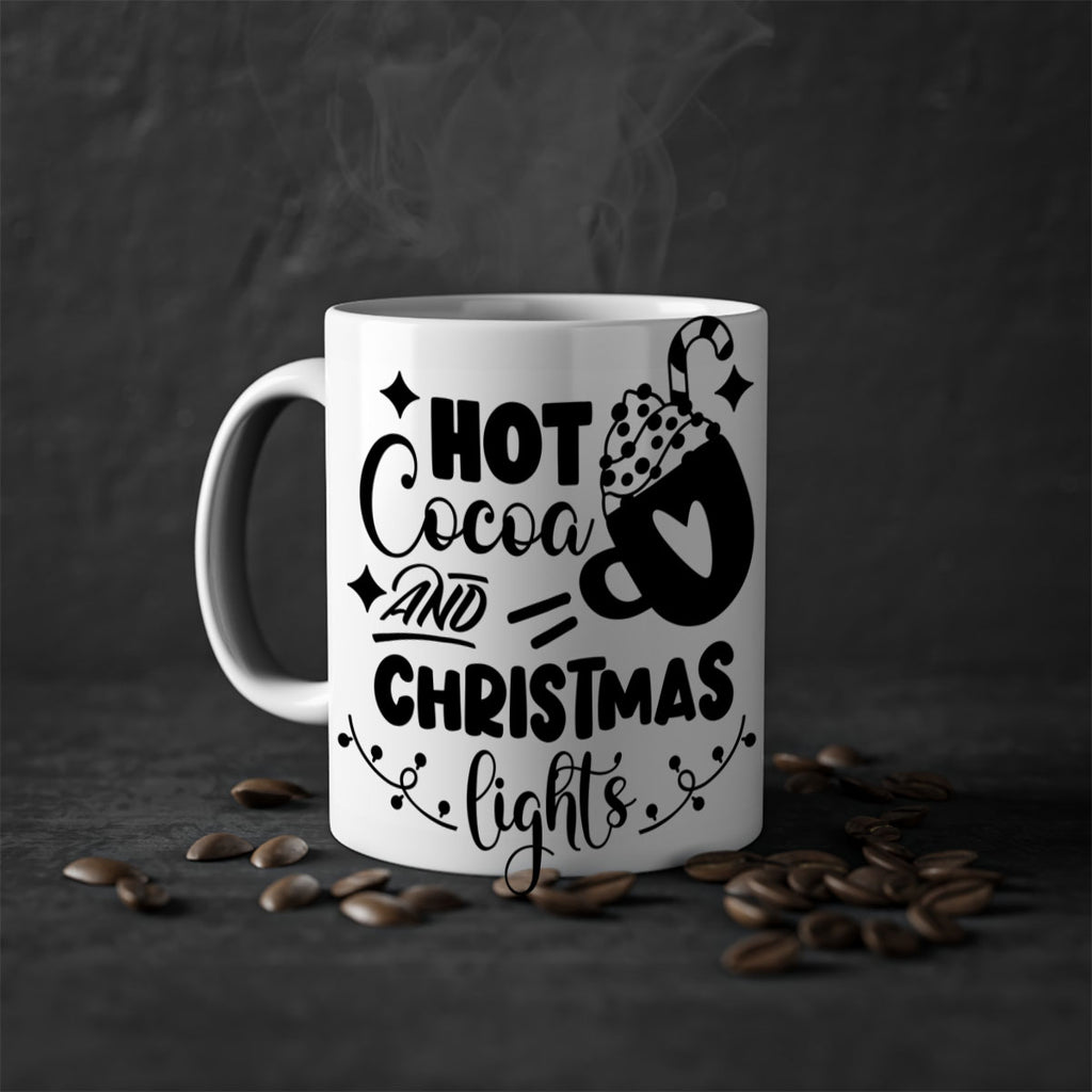 hot cocoa and christmas lights style 308#- christmas-Mug / Coffee Cup