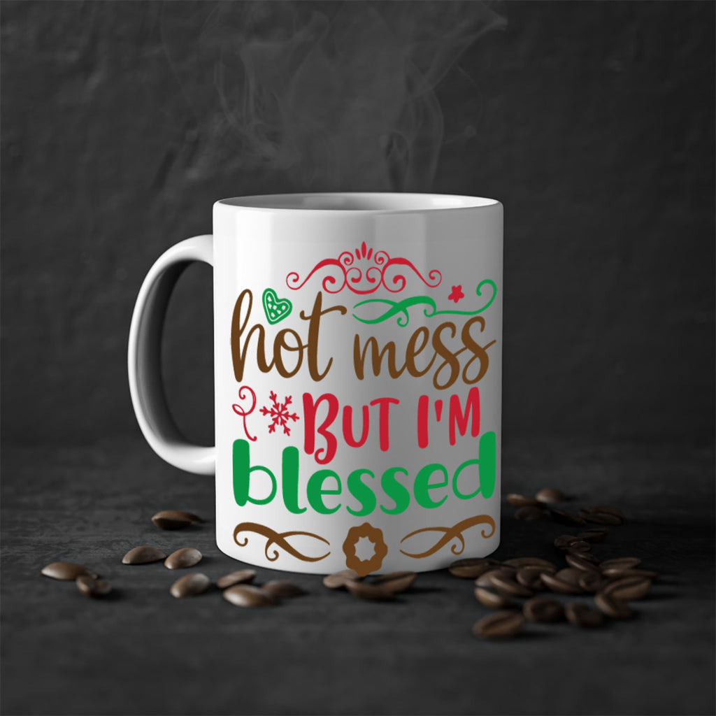 hot mess but im blessed 259#- christmas-Mug / Coffee Cup