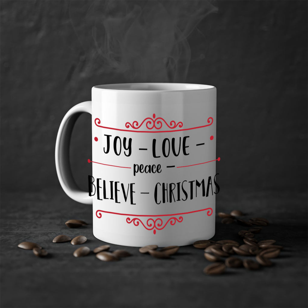 joy love peace believe christmas style 409#- christmas-Mug / Coffee Cup