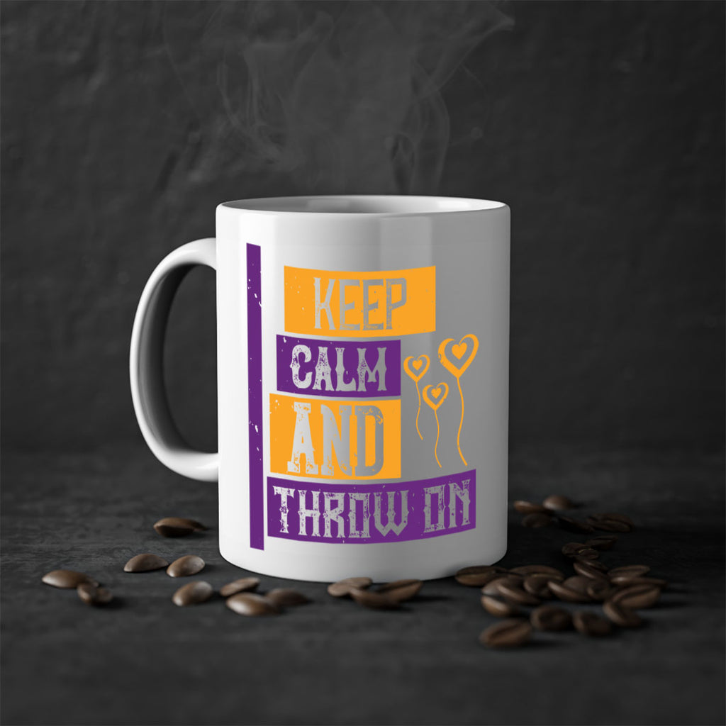 keep calm and throw on 55#- mardi gras-Mug / Coffee Cup