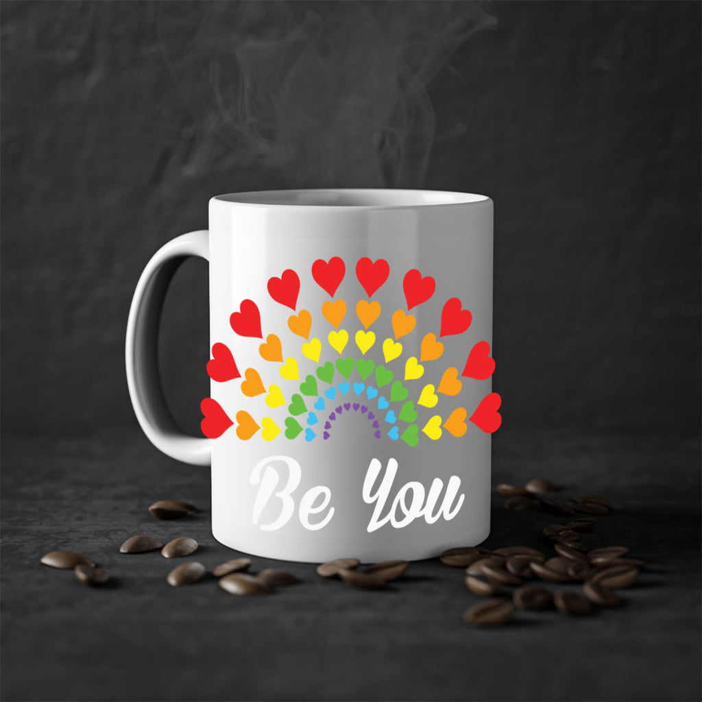 lgbtq be you rainbow heart lgbt 90#- lgbt-Mug / Coffee Cup