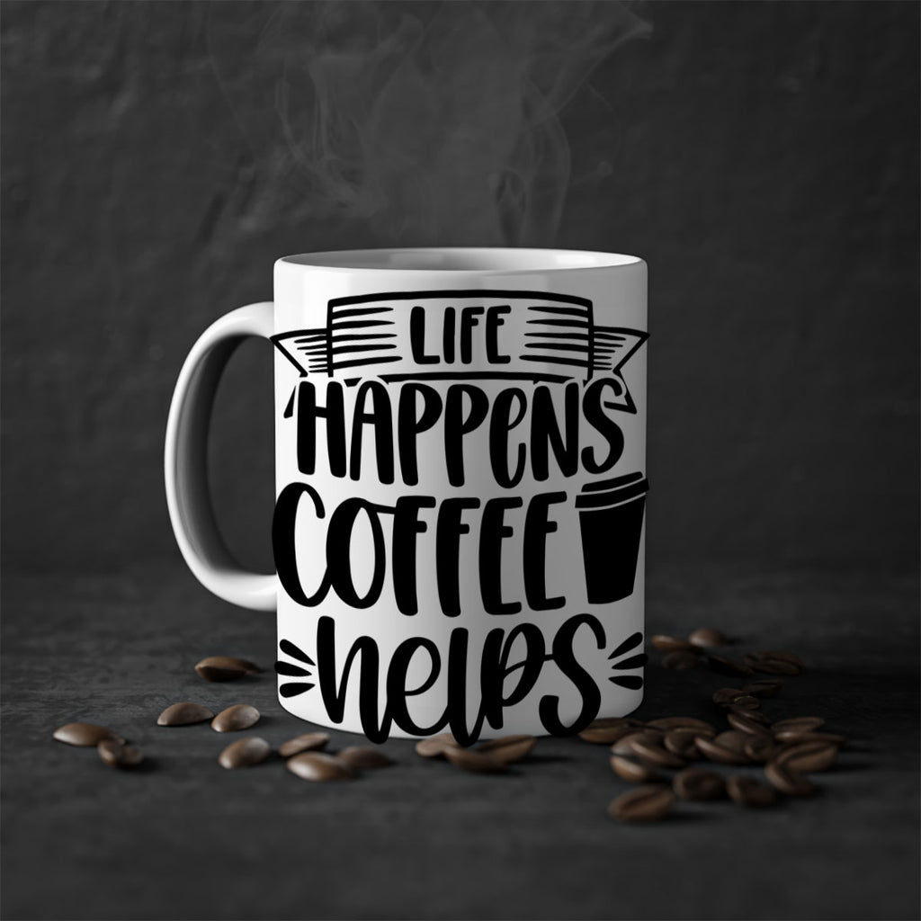 life happens coffee helps 75#- coffee-Mug / Coffee Cup