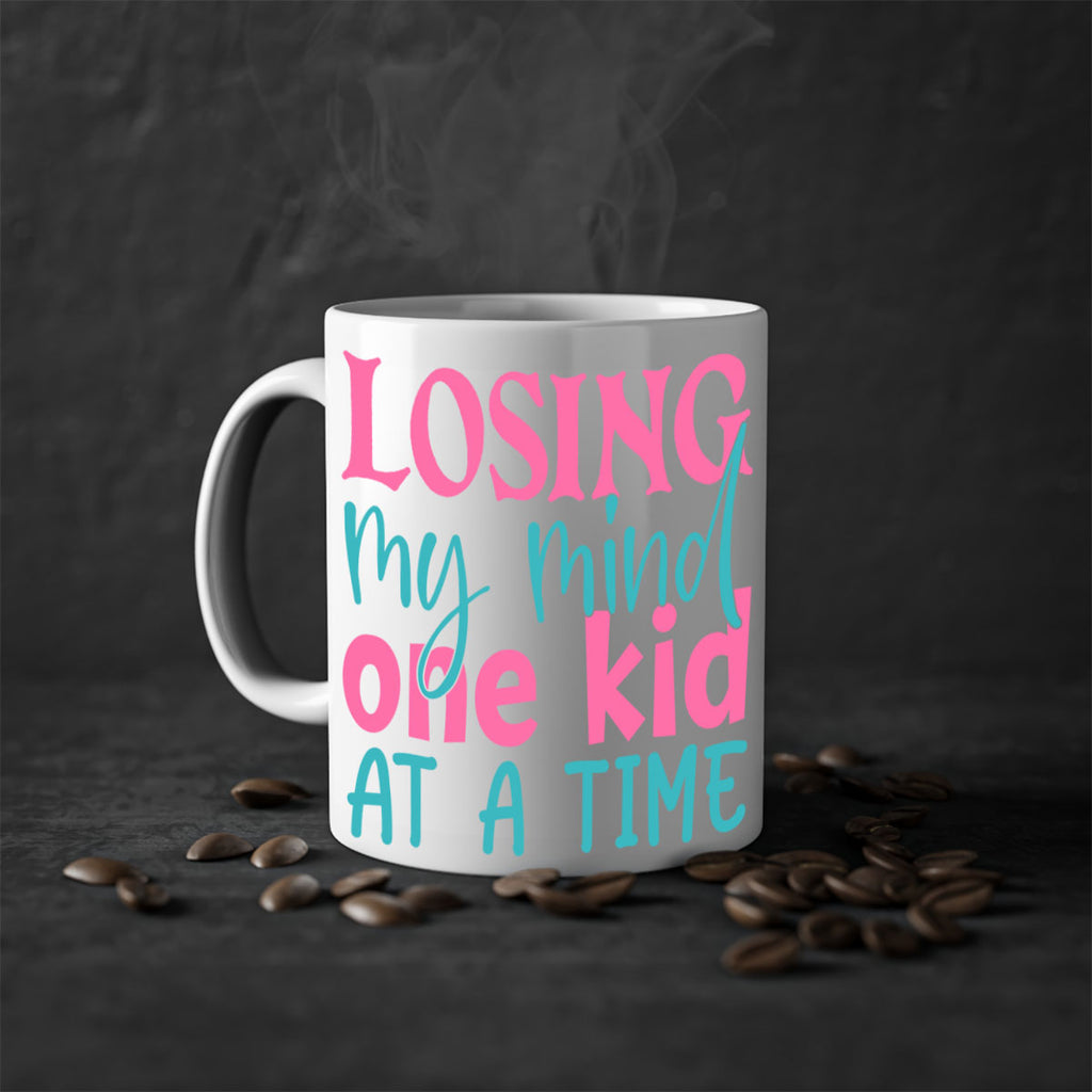 losing my mind one kid at a time 330#- mom-Mug / Coffee Cup