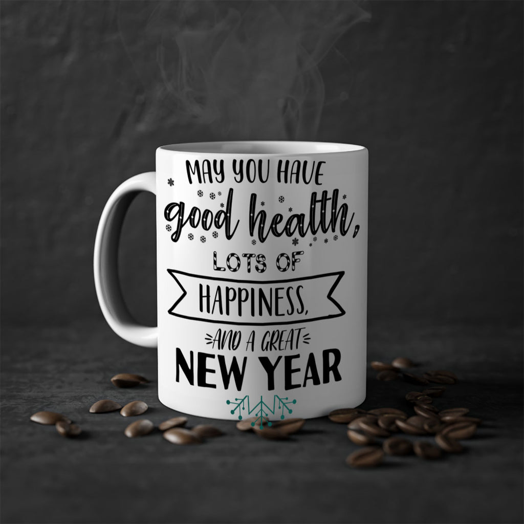 may you have good health, lots of happiness, and a great new year style 458#- christmas-Mug / Coffee Cup