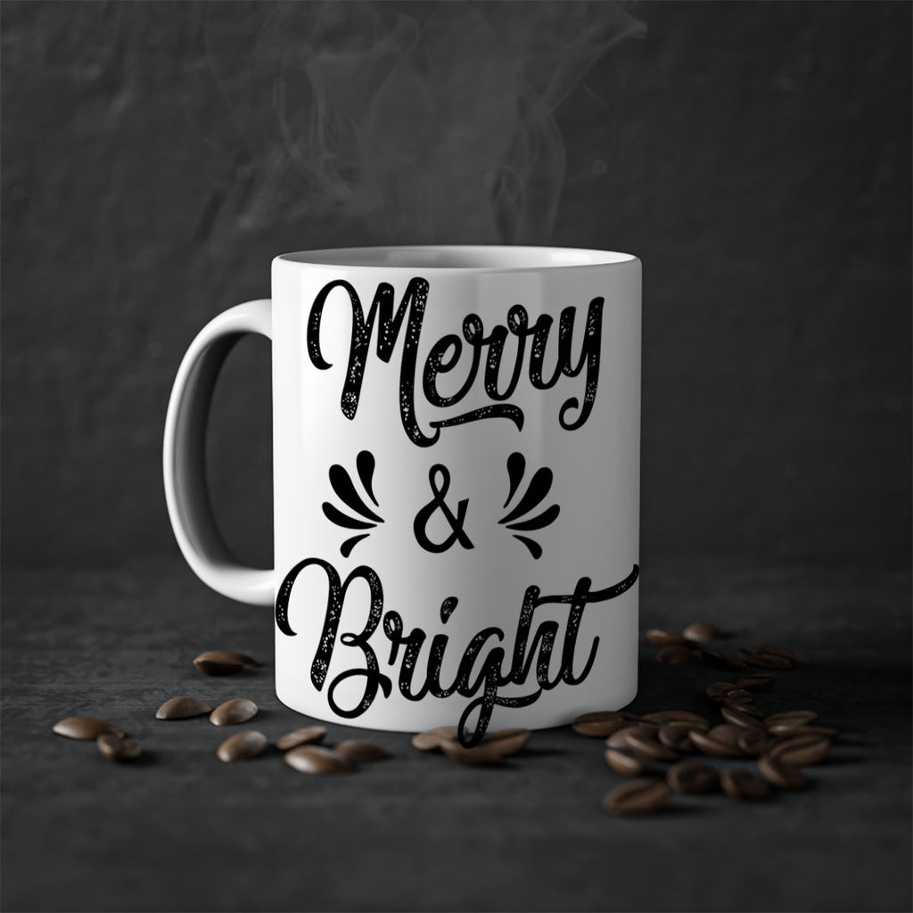 merry & bright ) style 466#- christmas-Mug / Coffee Cup