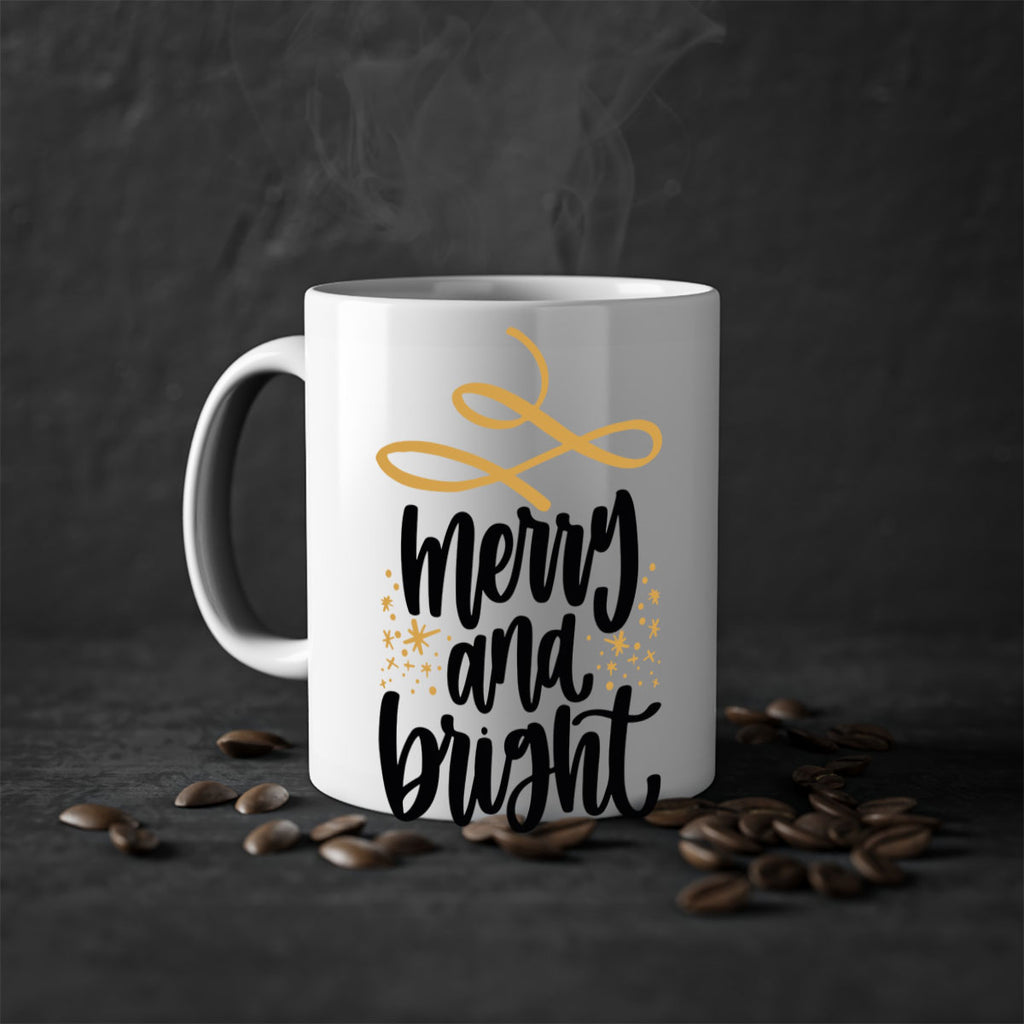 merry and bright gold 97#- christmas-Mug / Coffee Cup