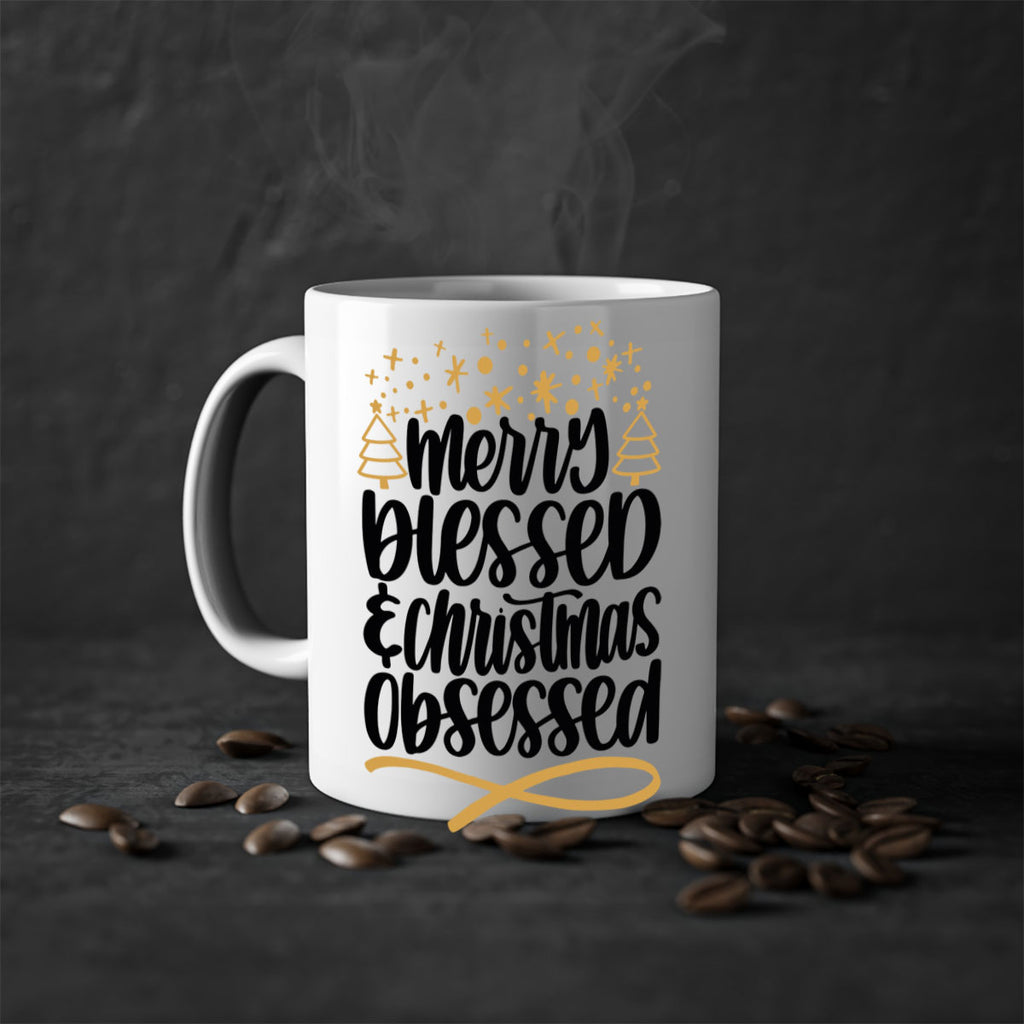 merry blessed christmas obsessed gold 95#- christmas-Mug / Coffee Cup