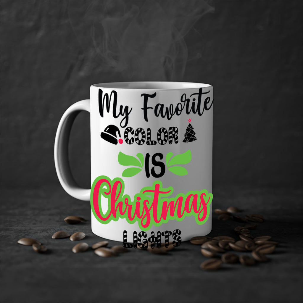 my favorite color is christmas lights style 523#- christmas-Mug / Coffee Cup