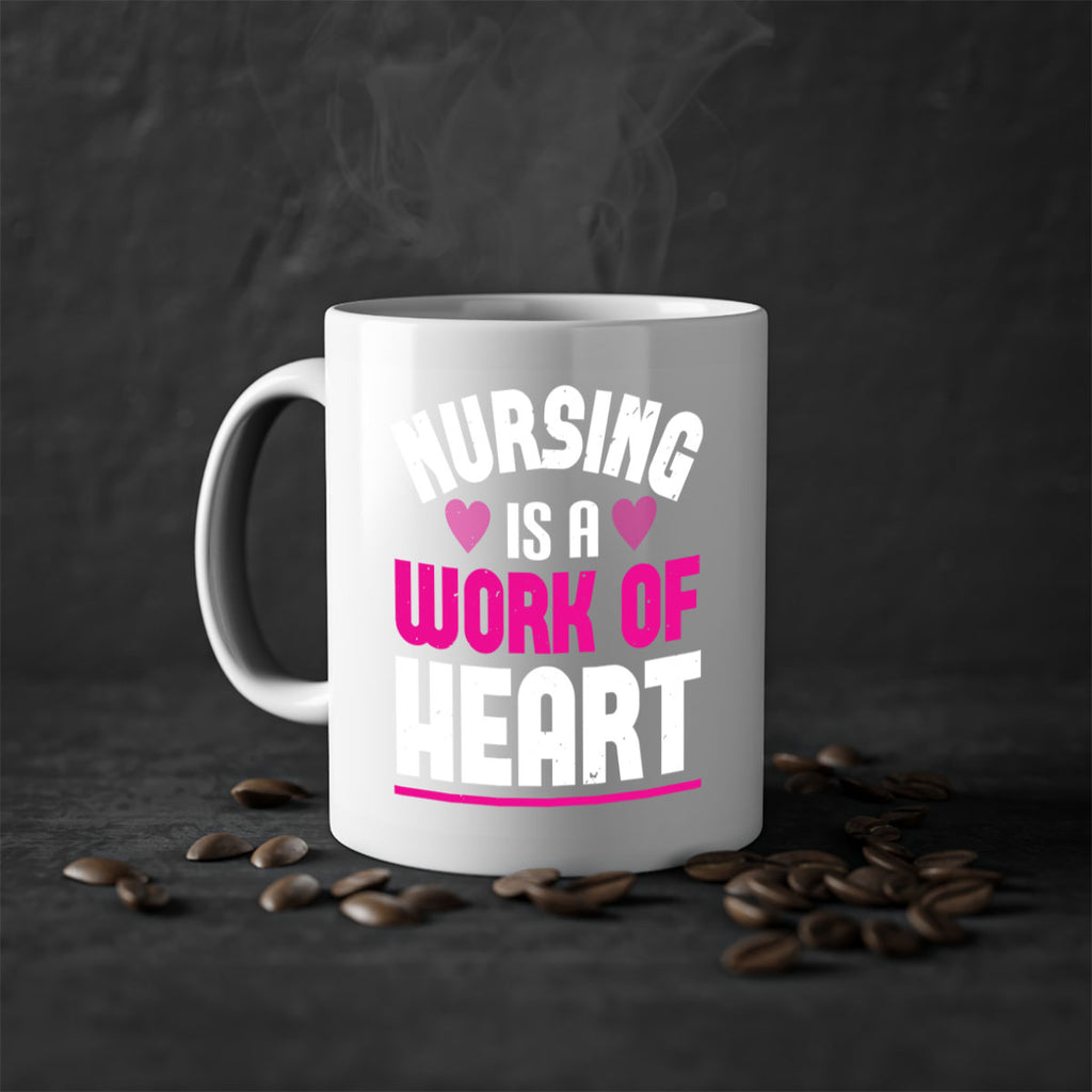 nursing is a work of heart Style 261#- nurse-Mug / Coffee Cup