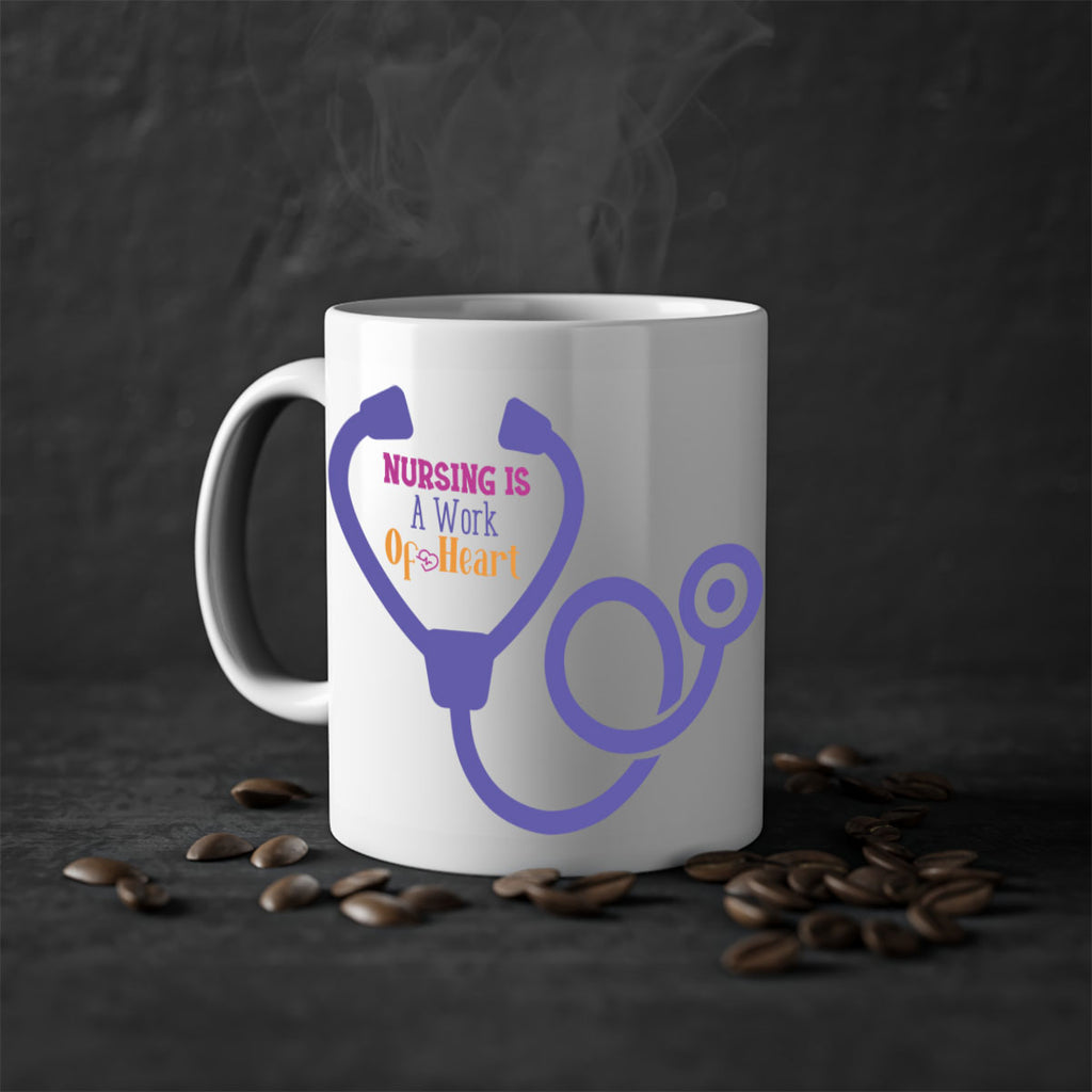 nursing is a work of heart Style 358#- nurse-Mug / Coffee Cup