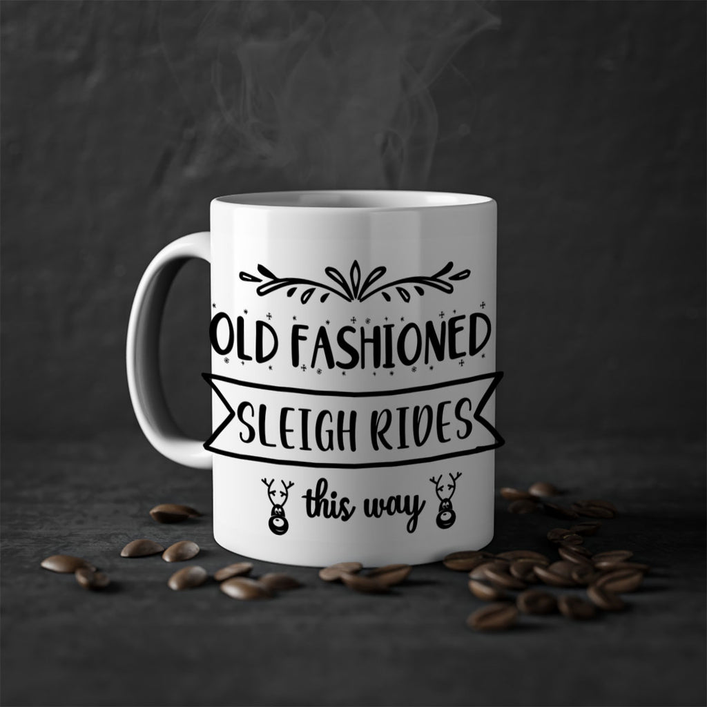 old fashioned sleigh rides this way style 564#- christmas-Mug / Coffee Cup