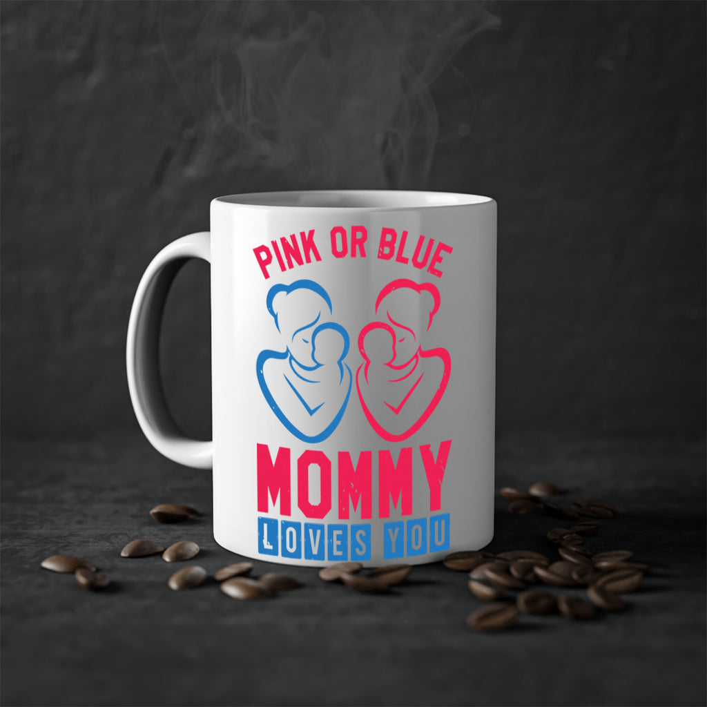 pink or blue Mommy Loves you Style 21#- baby shower-Mug / Coffee Cup