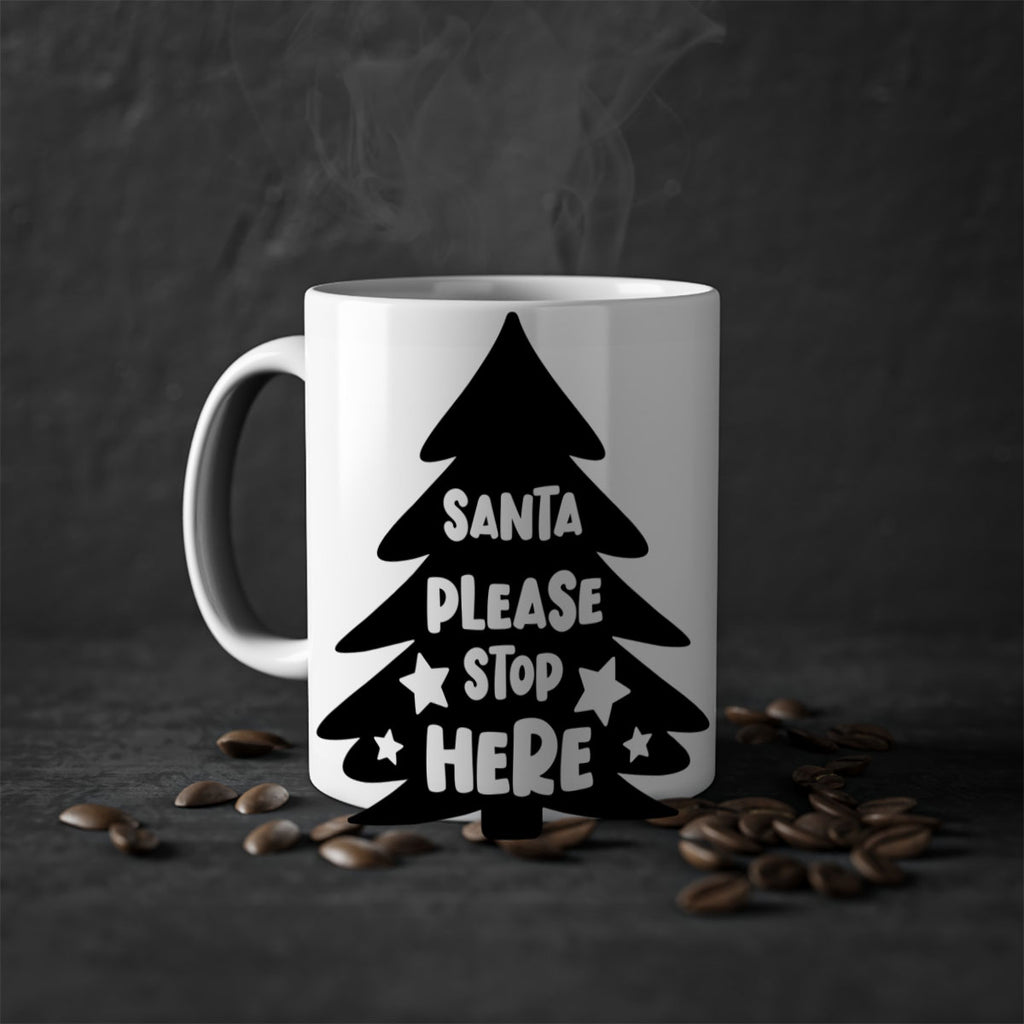 santa please stop here style 607#- christmas-Mug / Coffee Cup