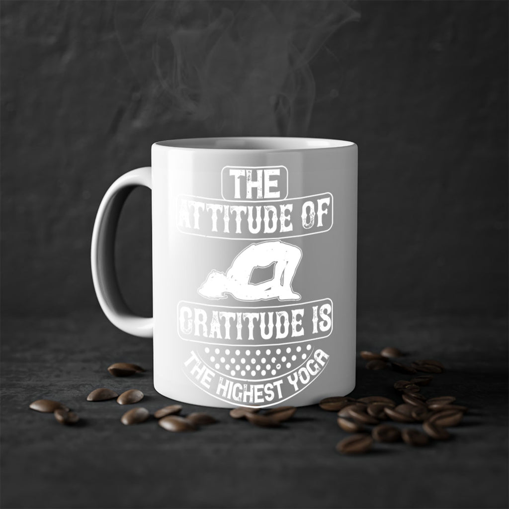 the attitude of gratitude is the highest yoga 64#- yoga-Mug / Coffee Cup